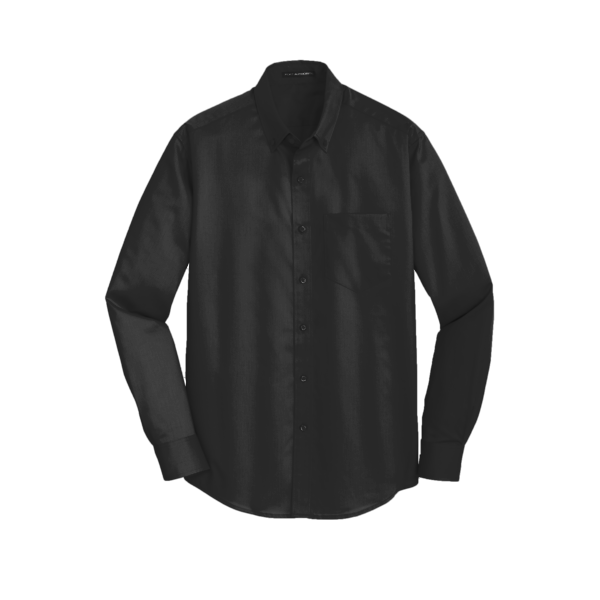 Port Authority SuperPro Twill Shirt, Black, Front view