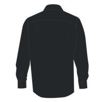 Port Authority Tall Long Sleeve Easy Care Shirt, Black / Light Stone, Back view