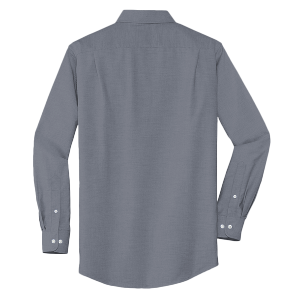Port Authority Tall SuperPro Oxford Shirt, Black, Back view