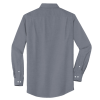 Port Authority Tall SuperPro Oxford Shirt, Black, Back view