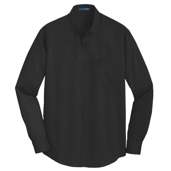 Port Authority Tall SuperPro Twill Shirt, Black, Front view