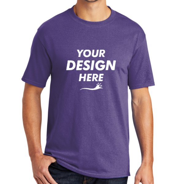 Port & Co Core Blend Tee, Purple, Front view, Mockup