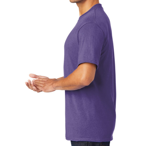 Port & Co Core Blend Tee, Purple, Left Sleeve view