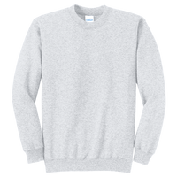 Port & Co Core Fleece Crewneck Sweatshirt, Ash, Front view