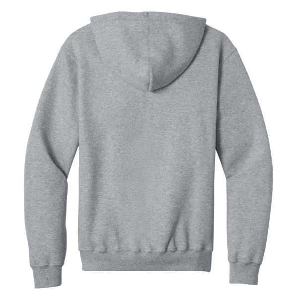 Port & Co Core Fleece Full Zip Hooded Sweatshirt, Athletic Heather, Back view