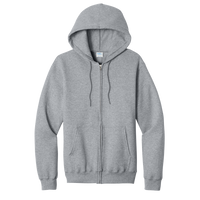 Port & Co Core Fleece Full Zip Hooded Sweatshirt, Athletic Heather, Front view