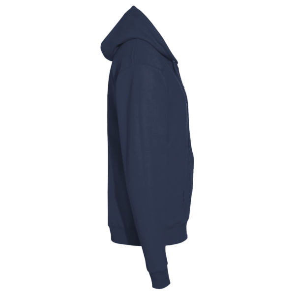 Port & Co Core Fleece Full Zip Hooded Sweatshirt, Navy, Right Sleeve view