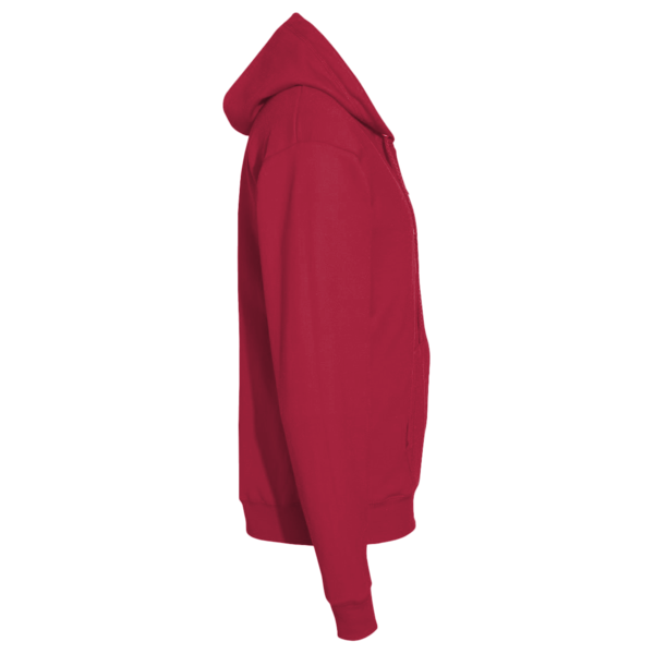 Port & Co Core Fleece Full Zip Hooded Sweatshirt, Red, Right Sleeve view