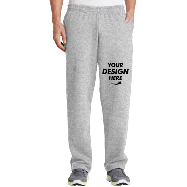 Port & Co Core Fleece Sweatpant with Pockets, Ash, Front view, Mockup