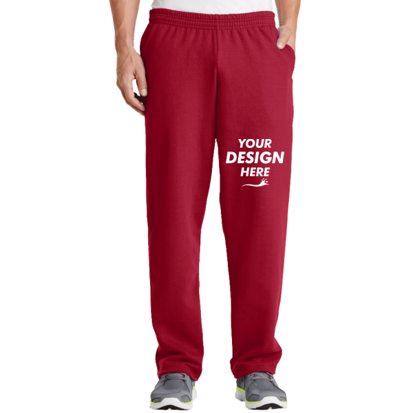Port & Co Core Fleece Sweatpant with Pockets, Red, Front view, Mockup