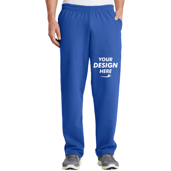 Port & Co Core Fleece Sweatpant with Pockets, Royal, Front view, Mockup