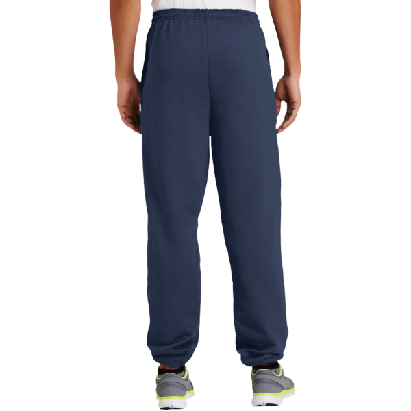 Port & Co Essential Fleece Sweatpant with Pockets, Navy, Back view