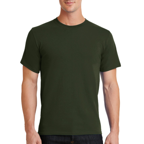 Port & Co Essential Tee, Olive, Front view