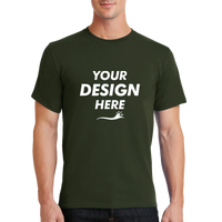 Port & Co Essential Tee, Olive, Front view, Mockup