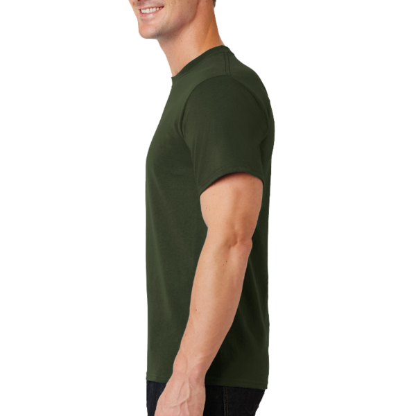 Port & Co Essential Tee, Olive, Left Sleeve view