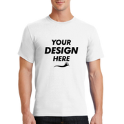Port & Co Essential Tee, White, Front view, Mockup