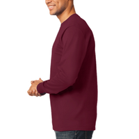 Port & Co Long Sleeve Essential Tee, Cardinal, Left Sleeve view