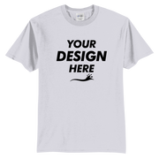Port & Co Tall Core Blend Tee, Ash, Front view, Mockup