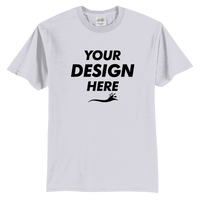 Port & Co Tall Core Blend Tee, Ash, Front view, Mockup