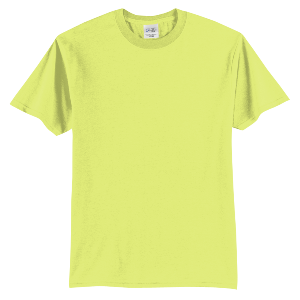 Port & Co Tall Core Blend Tee, Safety Green, Front view