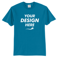 Port & Co Tall Core Blend Tee, Sapphire, Front view, Mockup