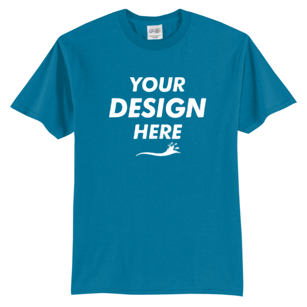 Port & Co Tall Core Blend Tee, Sapphire, Front view, Mockup