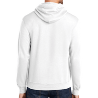 Port & Co Tall Core Fleece Pullover Hooded Sweatshirt, White, Back view