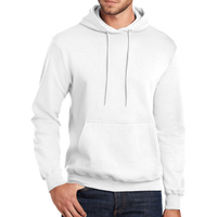 Port & Co Tall Core Fleece Pullover Hooded Sweatshirt, White, Front view