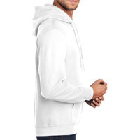 Port & Co Tall Core Fleece Pullover Hooded Sweatshirt, White, Right Sleeve view