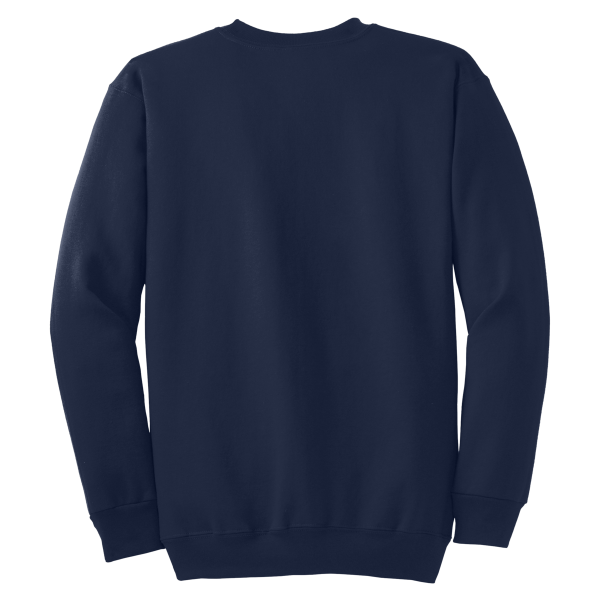 Port & Co Tall Essential Fleece Crewneck Sweatshirt, Navy, Back view