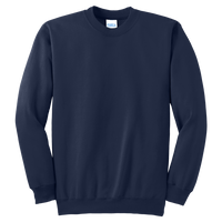 Port & Co Tall Essential Fleece Crewneck Sweatshirt, Navy, Front view