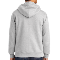 Port & Co Tall Essential Fleece Full Zip Hooded Sweatshirt, Ash, Back view