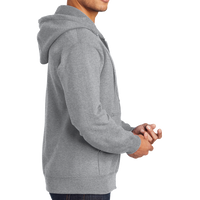 Port & Co Tall Essential Fleece Full Zip Hooded Sweatshirt, Athletic Heather, Right Sleeve view