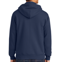 Port & Co Tall Essential Fleece Full Zip Hooded Sweatshirt, Navy, Back view