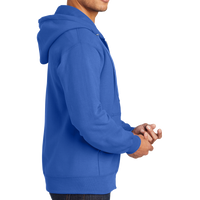 Port & Co Tall Essential Fleece Full Zip Hooded Sweatshirt, Royal, Right Sleeve view