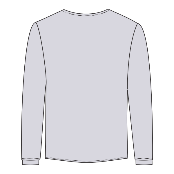 Port & Co Tall Long Sleeve Essential Pocket Tee, Ash, Back view