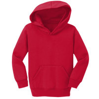 Port & Co Toddler Core Fleece Pullover Hooded Sweatshirt, Red, Front view