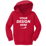 Port & Co Toddler Core Fleece Pullover Hooded Sweatshirt, Red, Front view, Mockup
