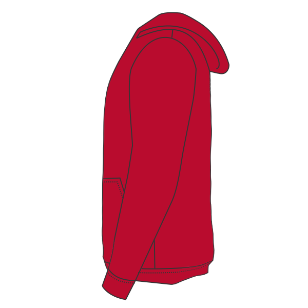 Port & Co Toddler Core Fleece Pullover Hooded Sweatshirt, Red, Left Sleeve view