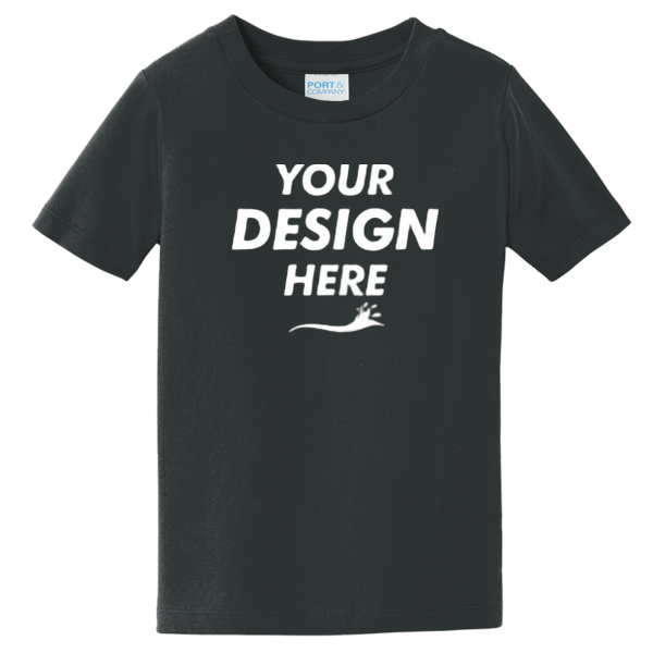 Port & Co Toddler Fan Favorite Tee, Jet Black, Front view, Mockup