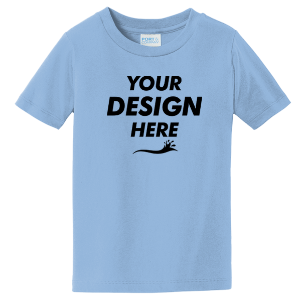 Port & Co Toddler Fan Favorite Tee, Light Blue, Front view, Mockup