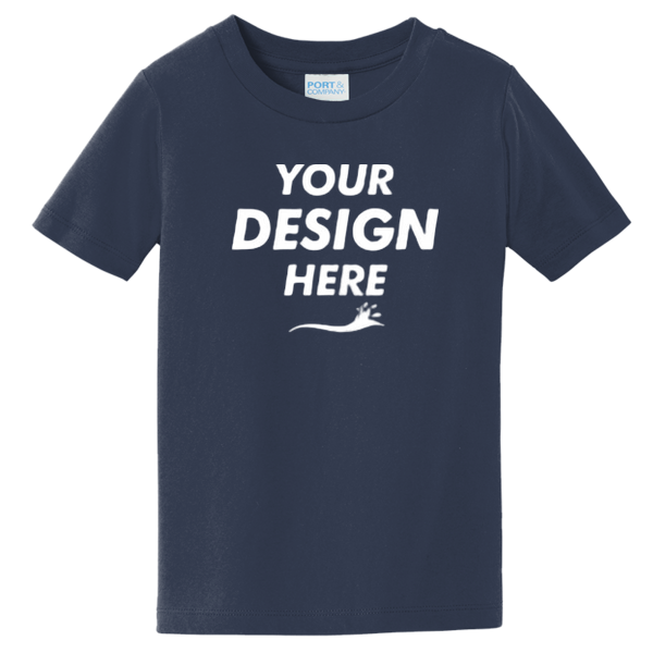 Port & Co Toddler Fan Favorite Tee, Team Navy, Front view, Mockup