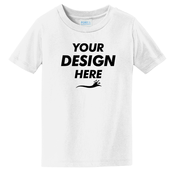 Port & Co Toddler Fan Favorite Tee, White, Front view, Mockup