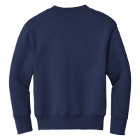 Port & Co Youth Core Fleece Crewneck Sweatshirt, Navy, Back view