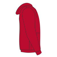Port & Co Youth Core Fleece Full Zip Hooded Sweatshirt, Red, Right Sleeve view