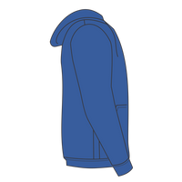 Port & Co Youth Core Fleece Full Zip Hooded Sweatshirt, Royal, Right Sleeve view