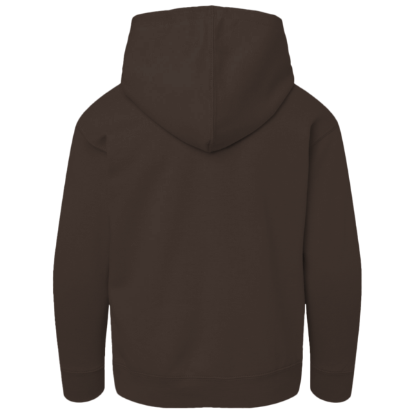 Port & Co Youth Core Fleece Pullover Hooded Sweatshirt, Dark Chocolate Brown, Back view