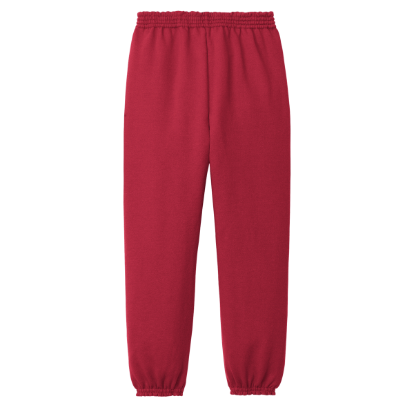 Port & Co Youth Core Fleece Sweatpant, Red, Back view