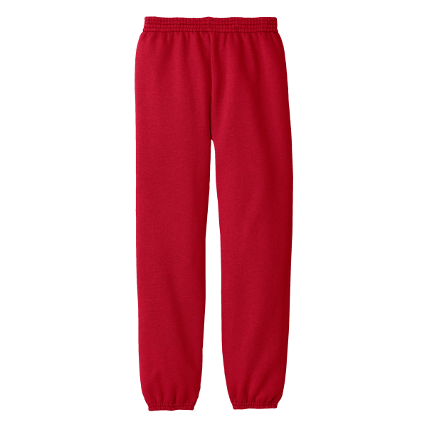 Port & Co Youth Core Fleece Sweatpant, Red, Front view
