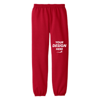 Port & Co Youth Core Fleece Sweatpant, Red, Front view, Mockup